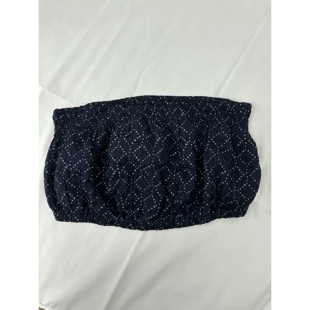 Universal Thread Navy Blue Polka Dot Smocked Bandeau Tube Top XS NWT‎